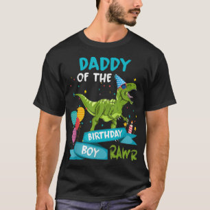 T-shirt Papa du garçon d'anniversaire RAWR T-Rex Dinosaur