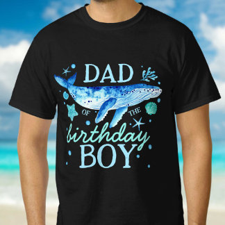 T-shirt Papa du garçon d'anniversaire sous la baleine de m