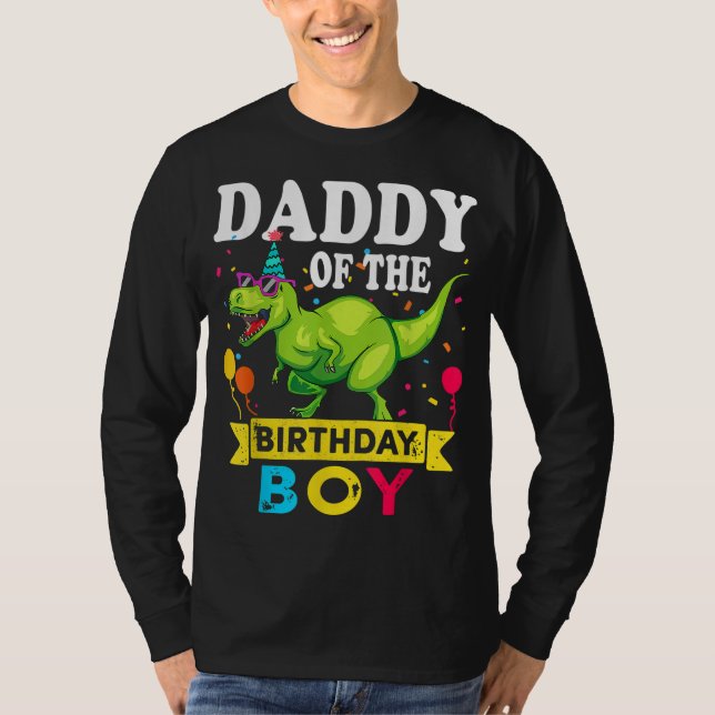 T-shirt Papa du garçon d'anniversaire T-Rex RAWR Dinosaur  (Devant)