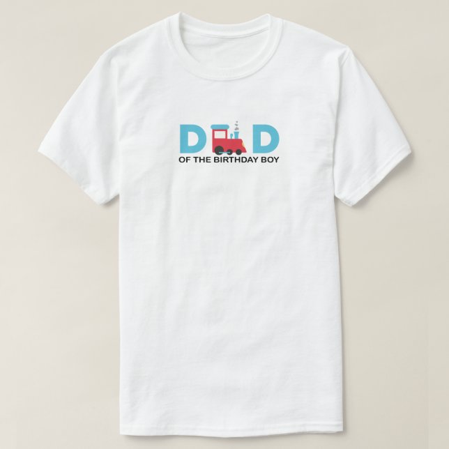 T-shirt Papa du garçon d'anniversaire Train Anniversaire F (Design devant)
