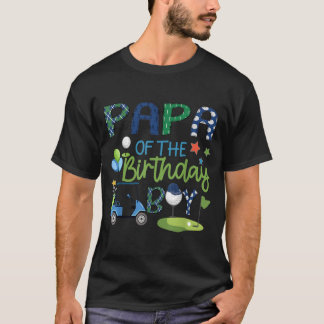 T-shirt Papa du garçon d'anniversaire trou en un golf spor