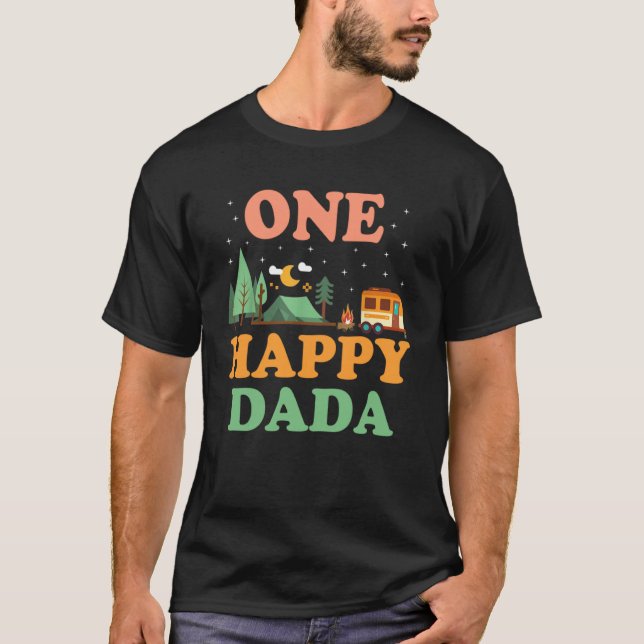 T-shirt Papa du Happy Camper One Happy Dada Camping (Devant)