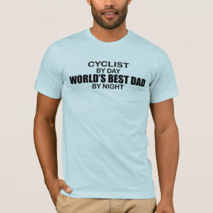 T-shirt Papa du monde de cycliste le meilleur par nuit