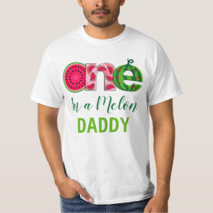 T-shirt Papa du premier anniversaire   Un dans un melon
