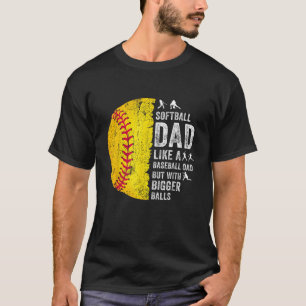 T-shirt Papa Du Softball Comme Un Père Du Baseball