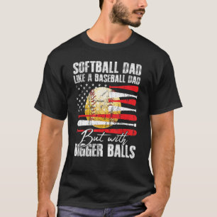 T-shirt Papa Du Softball Comme Un Père Du Baseball Papa Dr