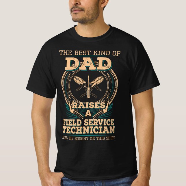 T-shirt Papa du technicien de service sur le terrain (Devant)