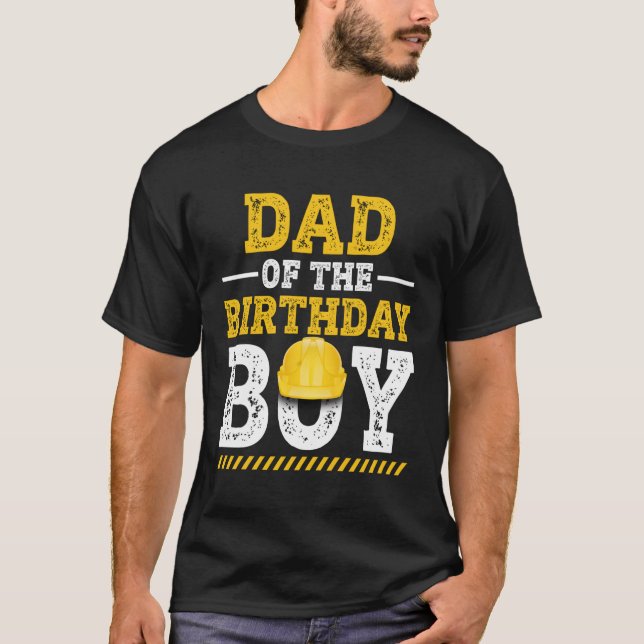T-shirt Papa Du Travailleur De La Construction Du Véhicule (Devant)