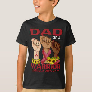 T-shirt Papa D'Un Guerrier Cerveau Aneurie Sensibilisation