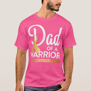 T-shirt Papa D'Un Guerrier Enfance Cancer T Shirt Gold Rib