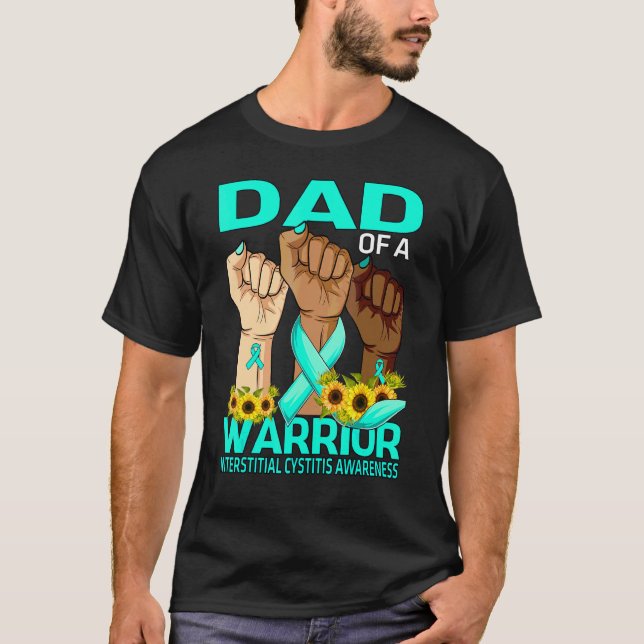 T-shirt Papa D'Un Guerrier Interstitiel Cystitis Award (Devant)