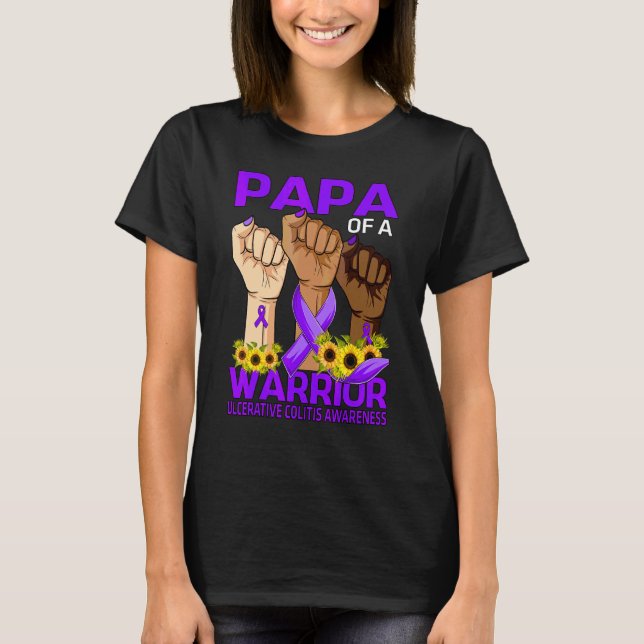T-shirt Papa D'Un Guerrier Ulcerative Colitis Awards (Devant)