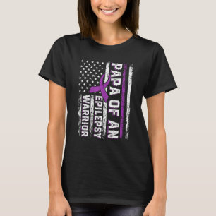 T-shirt Papa d'une Epilepsie guerrière Purple Ribbon Suppo