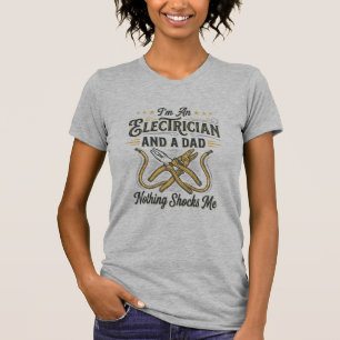 T-shirt Papa électricien Rien ne me choque Chemise vintage