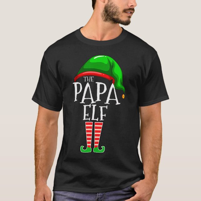 T-shirt Papa Elf Groupe de jumelage familial Noël Grand-pè (Devant)