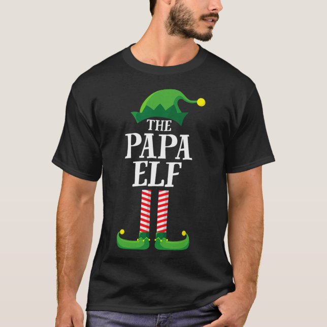 T-shirt Papa Elf Matching Family Group Christmas Party Pyj (Devant)