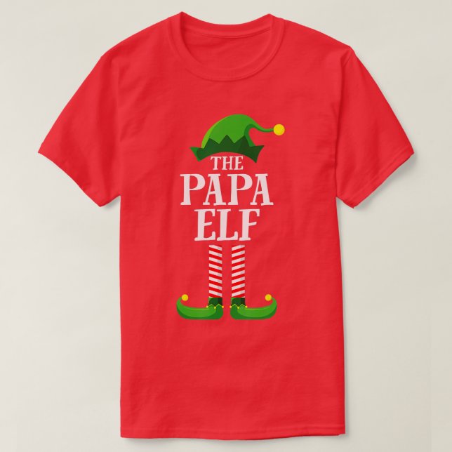 T-shirt Papa Elf Matching Family Group Noël (Design devant)