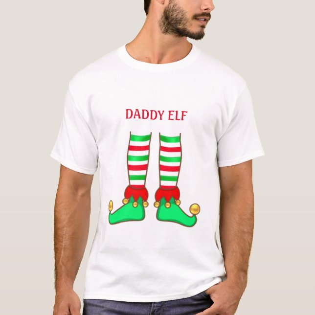 T-shirt Papa Elfe Noël Tendance (Devant)