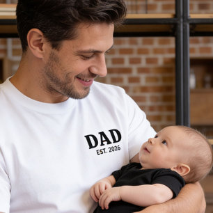 T-shirt Papa en noir et blanc gras établi