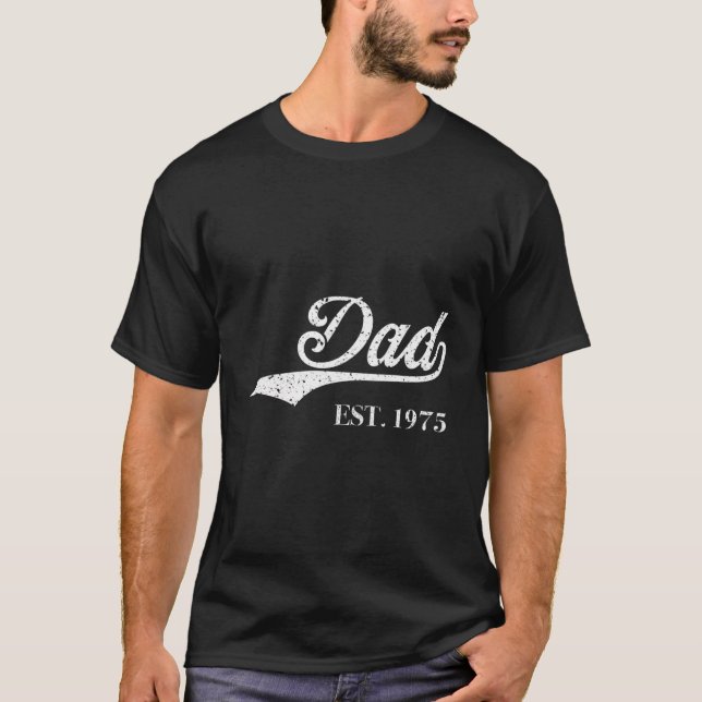 T-shirt Papa Est 1975 Fête des pères Parfaite Grand Cadeau (Devant)