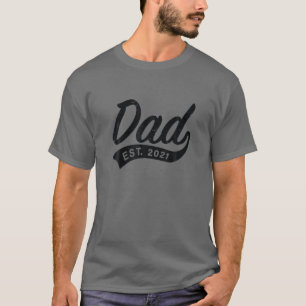 T-shirt Papa Est. 2021, Attente du bébé - Premier père