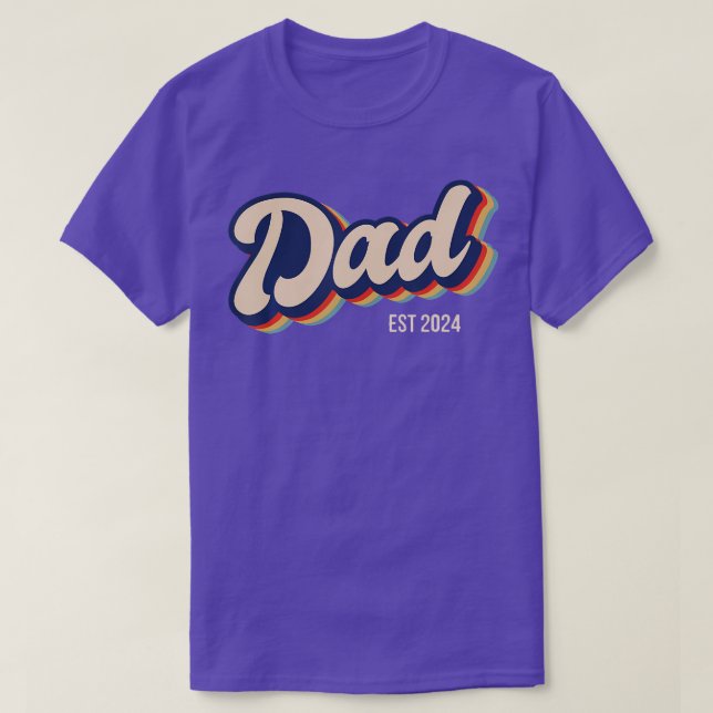 T-shirt Papa Est 2024 Bientôt (Design devant)