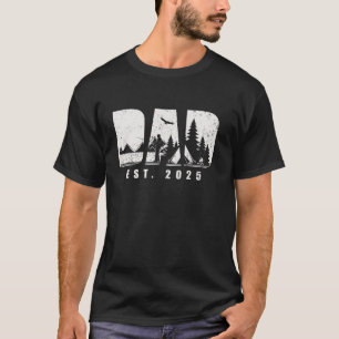 T-shirt Papa Est 2025 Camping Papa To Be New Baby Daddy Fa