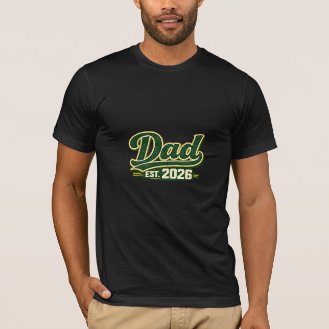 T-shirt Papa EST. 2026 Typographie Rétro (Devant)