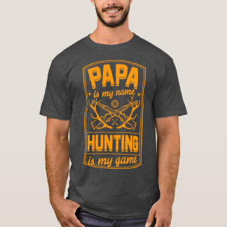 T-shirt Papa Est Mon Nom Chasse Est Mon Jeu Meilleur Canar