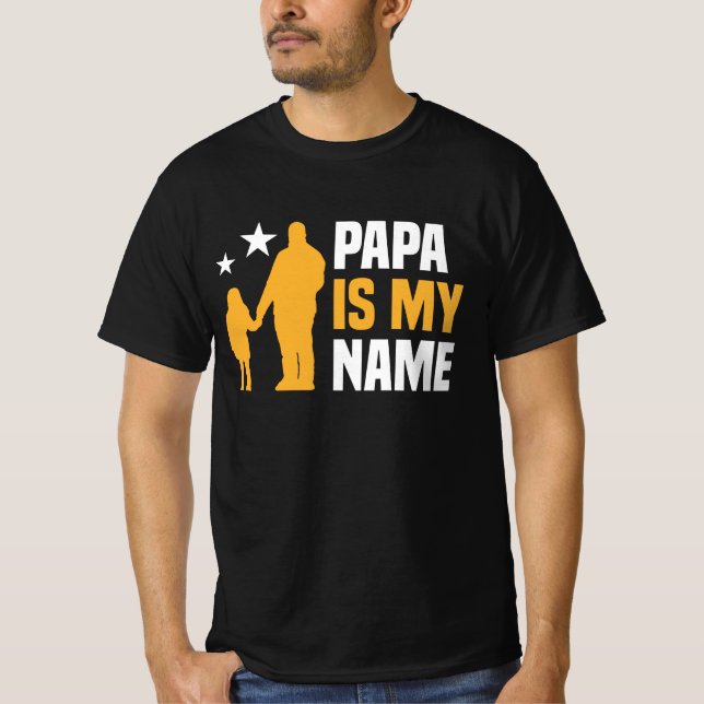 T-shirt Papa est mon nom Hommes (Devant)