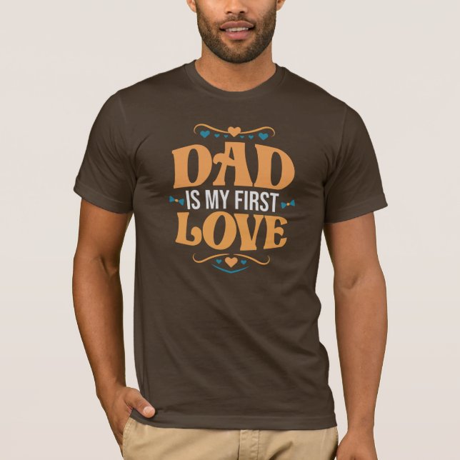 T-shirt Papa est mon premier amour Fête du Père Hommes (Devant)
