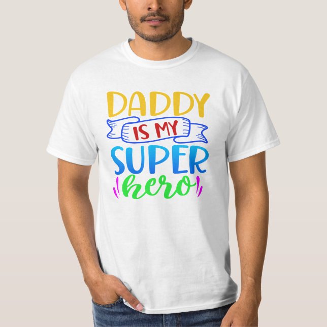 T-shirt Papa Est Mon Super Héros (Devant)