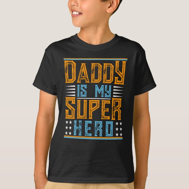 T-shirt Papa Est Mon Super Héros (Devant)