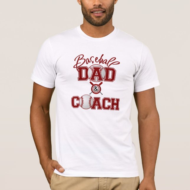 T-shirt PAPA et ENTRAÎNEUR de base-ball (Devant)