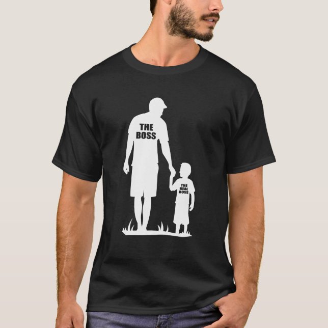 T-shirt Papa Et Fils - Le vrai patron 1 (Devant)