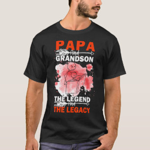 T-shirt Papa Et Grandson La Légende Et L'Héritage