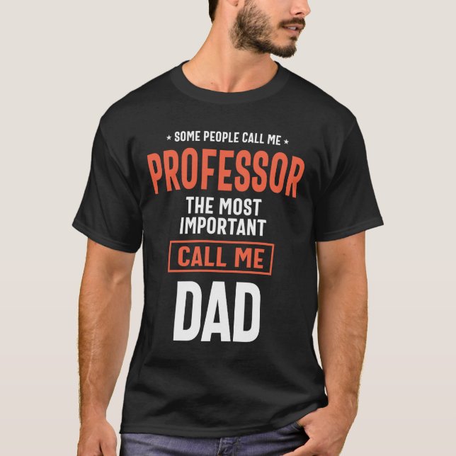 T-shirt Papa et professeur Titre du travail Cadeau (Devant)
