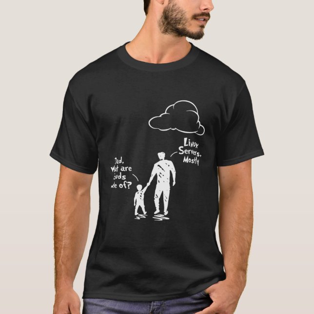 T-shirt Papa Et Son Qu'Est-Ce Que Les Nuages Fabriqués De  (Devant)