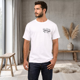 T-shirt Papa Établi 2027 Minimaliste Moderne Nouveau Père