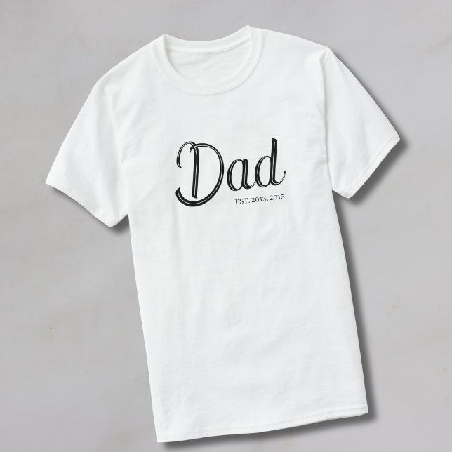 T-Shirt Papa Établi Écriture Noire (Créateur téléchargé)
