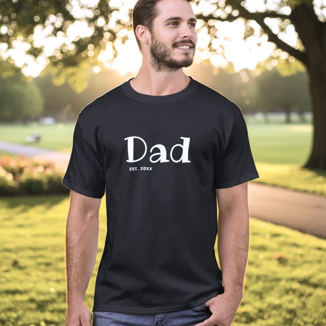 T-shirt Papa Établit Minimal Noir Blanc (Créateur téléchargé)