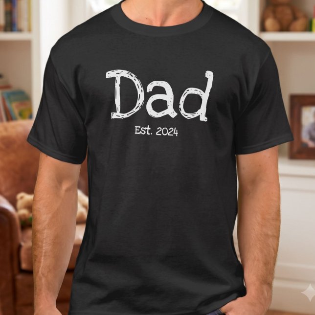 T-shirt Papa Établit Texte Blanc Gras Noir (Créateur téléchargé)