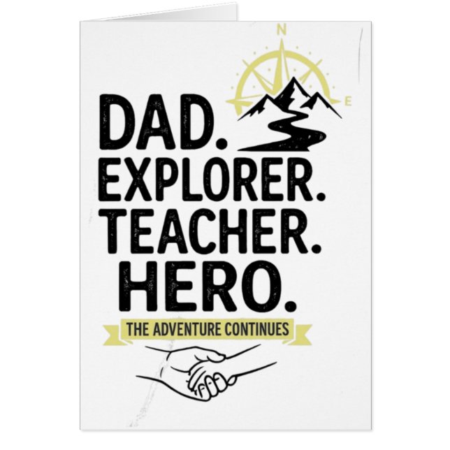 T-shirt Papa Explorateur Enseignant Héros | Aventu (Devant)