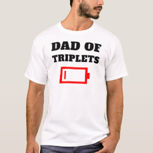T-shirt Papa Fatigué De Triplets Père Avec Des Bébés Tripl