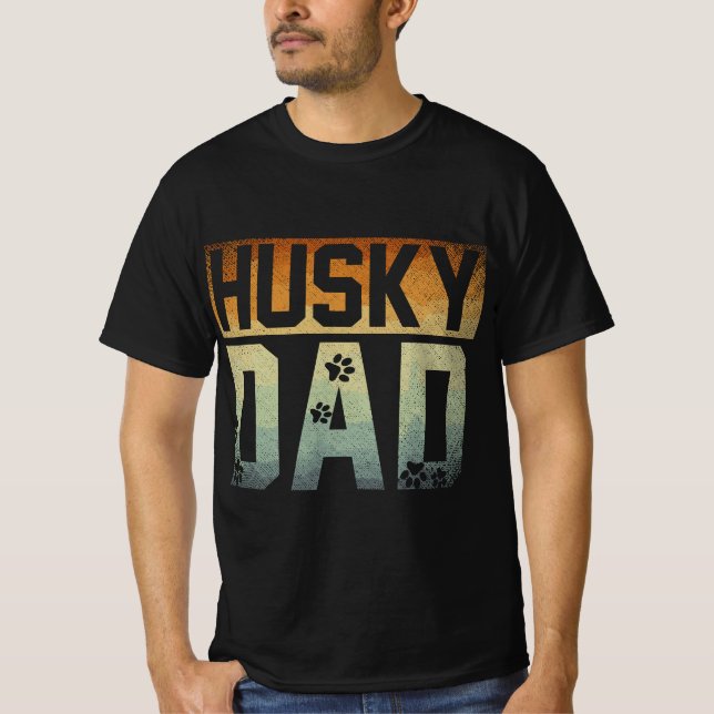 T-shirt Papa Fête des pères Animal Husky Papa Amoureux des (Devant)
