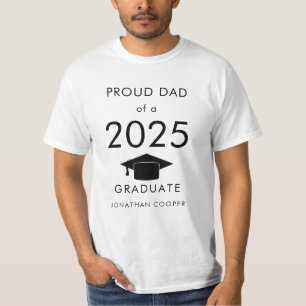T-shirt Papa fier de 2025 Casquette diplômé Typographie no
