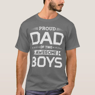 T-shirt Papa fier de deux garçons incroyables Père Fils am