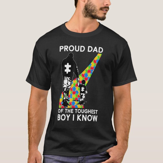 T-shirt Papa Fier De Garçon Le Plus Dur Que Je Connais Aut (Devant)