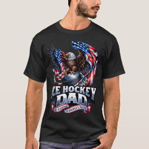 T-shirt Papa fier de hockey sur glace - Drapeau américain