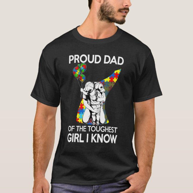 T-shirt Papa fier de la fille la plus courageuse que je co (Devant)